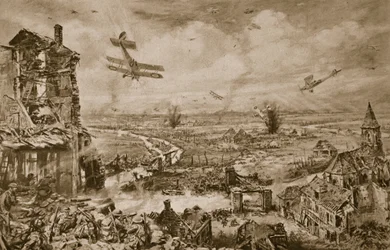 Lebhafter Eindruck des gewaltigen Kampfes um Armentieres im April 1918, 1918-19