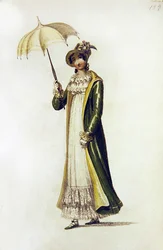 Spazierkleid, Modeplatte aus Ackermann