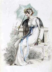 Spazierkleid, Modeplatte aus Ackermann
