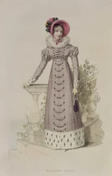 Spazierkleid, Modeplatte aus Ackermanns Repository of Arts