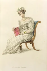 Hochzeitskleid, Modeplatte aus Ackermanns Repository of Arts