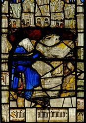 Fenster S3 mit der Geschichte von Noahs Arche: Noahs Opfer