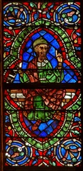 Fenster, das eine genealogische Figur zeigt: Jonan