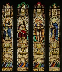 Fenster n3 mit Christus, der Pietà, St. Mabena, St. Mewbred