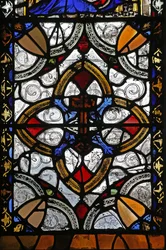 Fenster n4, Grisaille & St. Peter Emblem