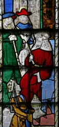 Fenster n5 mit Darstellung von Salomo und der Königin von Saba