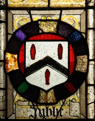Fenster s7, Wappen von Tubbe darstellend