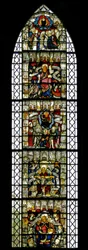 Fenster w24 mit dem Te Deum - Wir loben dich, o Gott