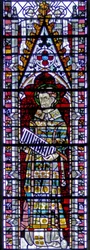 Fenster w2, St. Laurentius darstellend