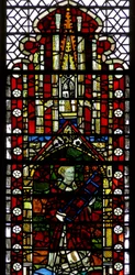 Fenster w32, Darstellung von St. Laurentius