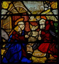 Fenster w36, Darstellung der Geburt Christi
