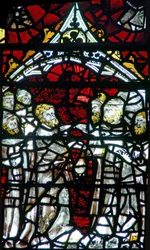Fenster w3, Judas erhält das Silber darstellend