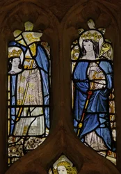 Fenster w4 zeigt St. Osith? und St. Etheldreda?