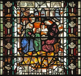 Fenster w58 mit dem hl. Thomas Becket in der Schule