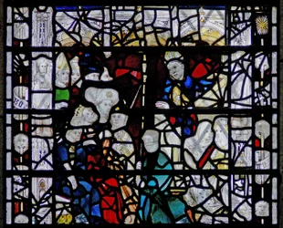 Fenster w6, Szene aus dem Leben von St. Paulinus darstellend