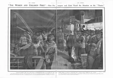 Frauen und Kinder zuerst: Wie die Passagiere und die Besatzung die Situation auf der Titanic meisterten, aus The Sphere, 11. Mai 1912