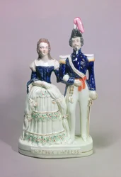 Staffordshire-Figur von Napoleon III und Kaiserin Eugenie