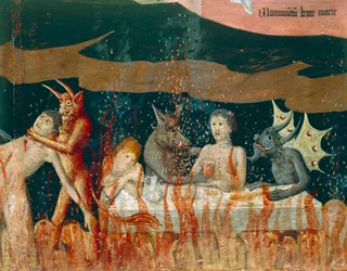 Dämonen und Verdammte in der Hölle (Detail)