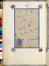 Vollseite: Gerahmter Text mit verzierter Initiale 