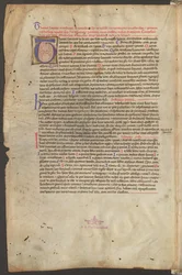 Ganzseitig: Text und Initiale T
