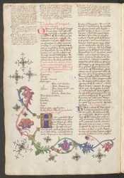 Ganzseitig: Text, Initiale und Ranken