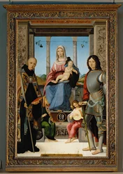 Madonna mit den Heiligen Benedikt von Nursia, Quentin und zwei Engeln