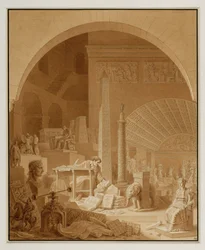 Vivant-Denon arbeitet im Dianasaal des Louvre