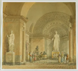 Vue de la salle dite de Melpomene au Musée du Louvre