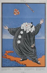 Karikatur von Benito Mussolini (1883-1945), aus der Zeitschrift 