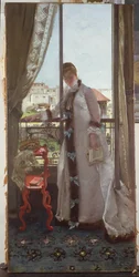 Frau an einem offenen Fenster, 1875