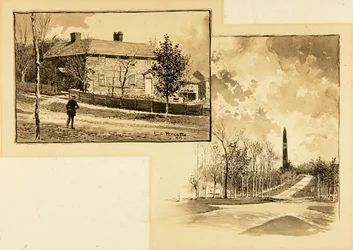 Haus/Monument im Wald