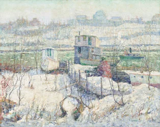 Bootshaus, Winter, Harlem River, um 1916