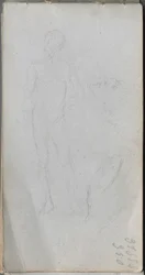 Skizzenbuch, Seite 100: Nackte Figur, Profil