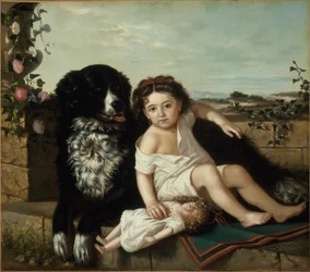 Porträt eines Mädchens mit einem Hund