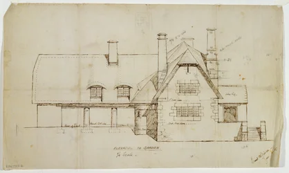 Gartenerhebung des Häuschens, Sapperton, 14. Juni 1902