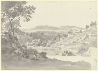 Blick auf Olevano mit den Volskerbergen