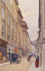 Die Dorotheergasse in Wien mit dem alten Versatzamt
