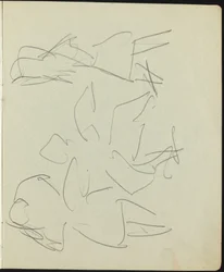 Tänzer und Darsteller Seite aus einem Skizzenbuch, ca. 1911