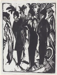 Fünf Frauen auf der Straße, 1914
