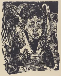 Mädchen träumend, 1918
