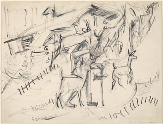 Ziegenhirt mit Ziegen, 1917