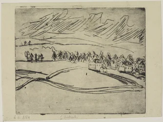Äcker und Häuser im Erzgebirge