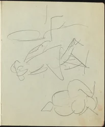 Tänzer und Darsteller (Seite aus einem Skizzenbuch)