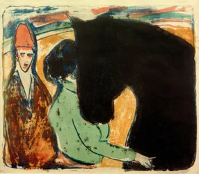 E.L.Kirchner, Rapphengst, Reiterin und Clown