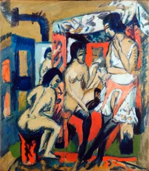 Nackte Frauen im Studio