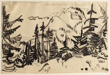 Berglandschaft mit Tannen