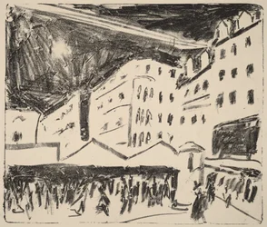 Altmarkt in Dresden mit Jahrmarkt