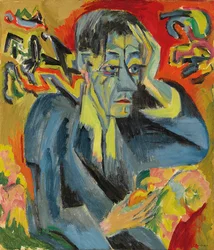 Porträt des Dichters Leonhard Frank, 1917