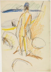 Stehender Rückenakt „An den Steinen“ (Fehmarn)