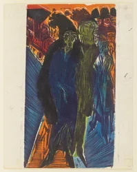 Straßenszene (nach dem Gemälde „Straßenszene“ von 1914)